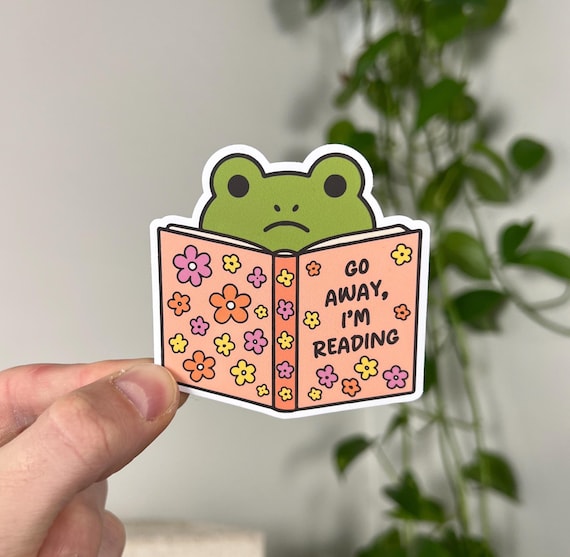 Go Away I'm Reading Sticker - Waterproof Vinyl, Bookish Decal