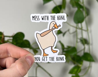 Meme Sticker: Chaos Goose Honk, Funny Sarcastic Bird Vinyl Decal