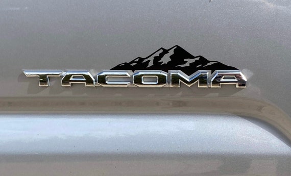 OUESAAS Mountain Decal Fits Toyota Tacoma 2016-2023, 2 Pcs Mountains Graphic Logo Vinyl Sticker, Car Exterior Accessories (White