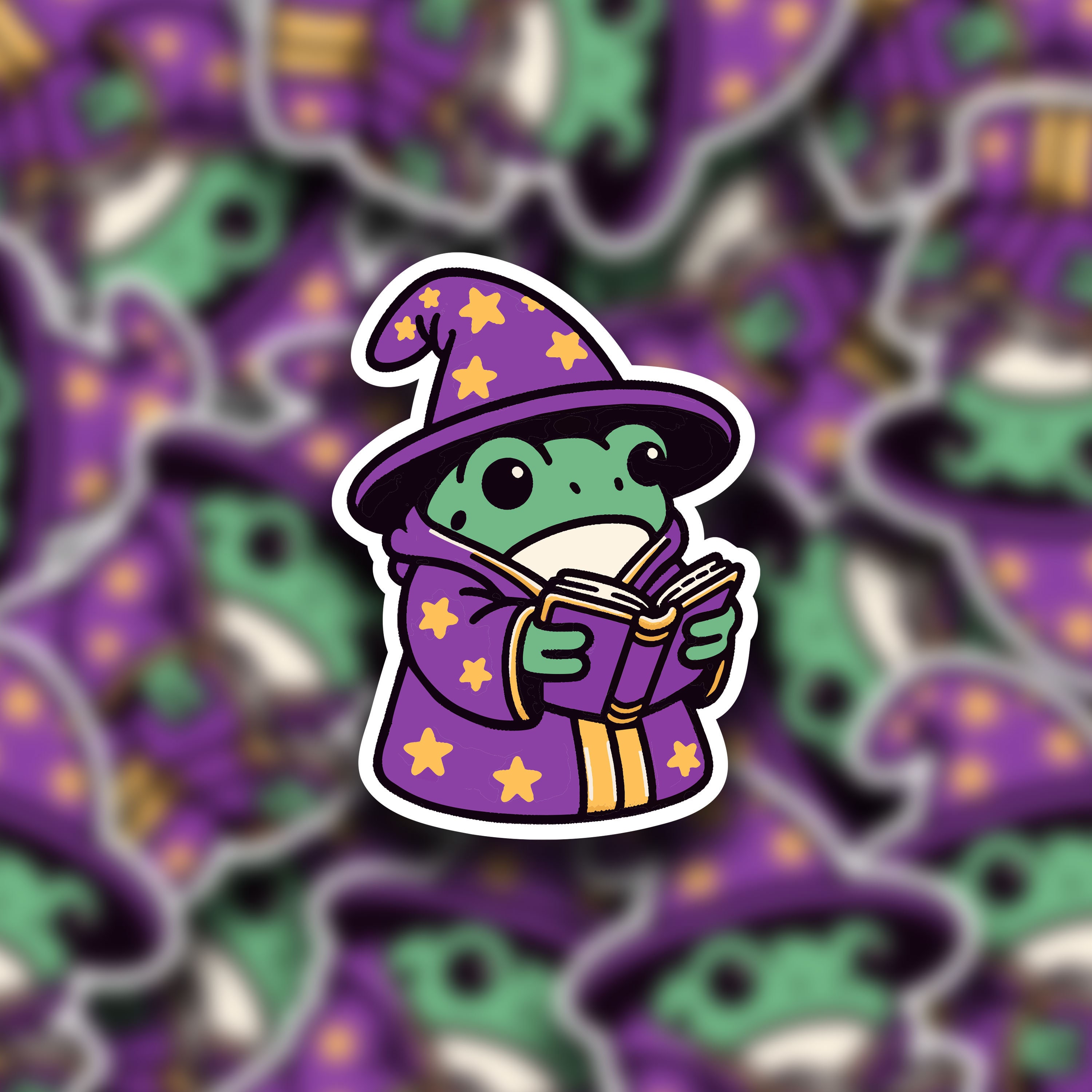 Reading Sticker - Wizard Frog Design, Waterproof Vinyl Decal - Etsy