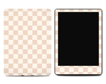 Beige Checkered Kindle Skin: Matte Vinyl, Fits Paperwhite, Oasis, Scribe