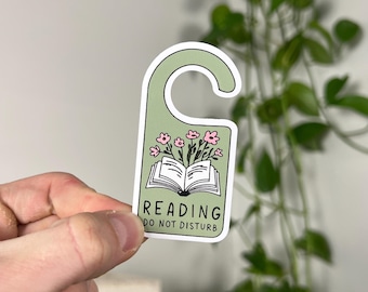 Reading Do Not Disturb Vinyl Sticker: Bookish Kindle Laptop Decal