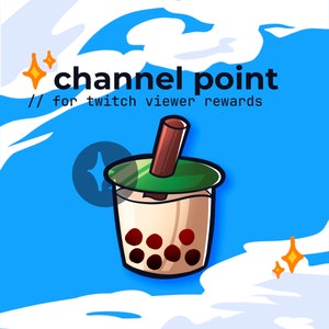 Birne Thema Boba Bubble Milk Tea Twitch Channel Point // Tokyo Japan inspiriert, asiatisches Getränk, Hydrate Belohnung Symbol, kawaii Matcha, niedliche Taro