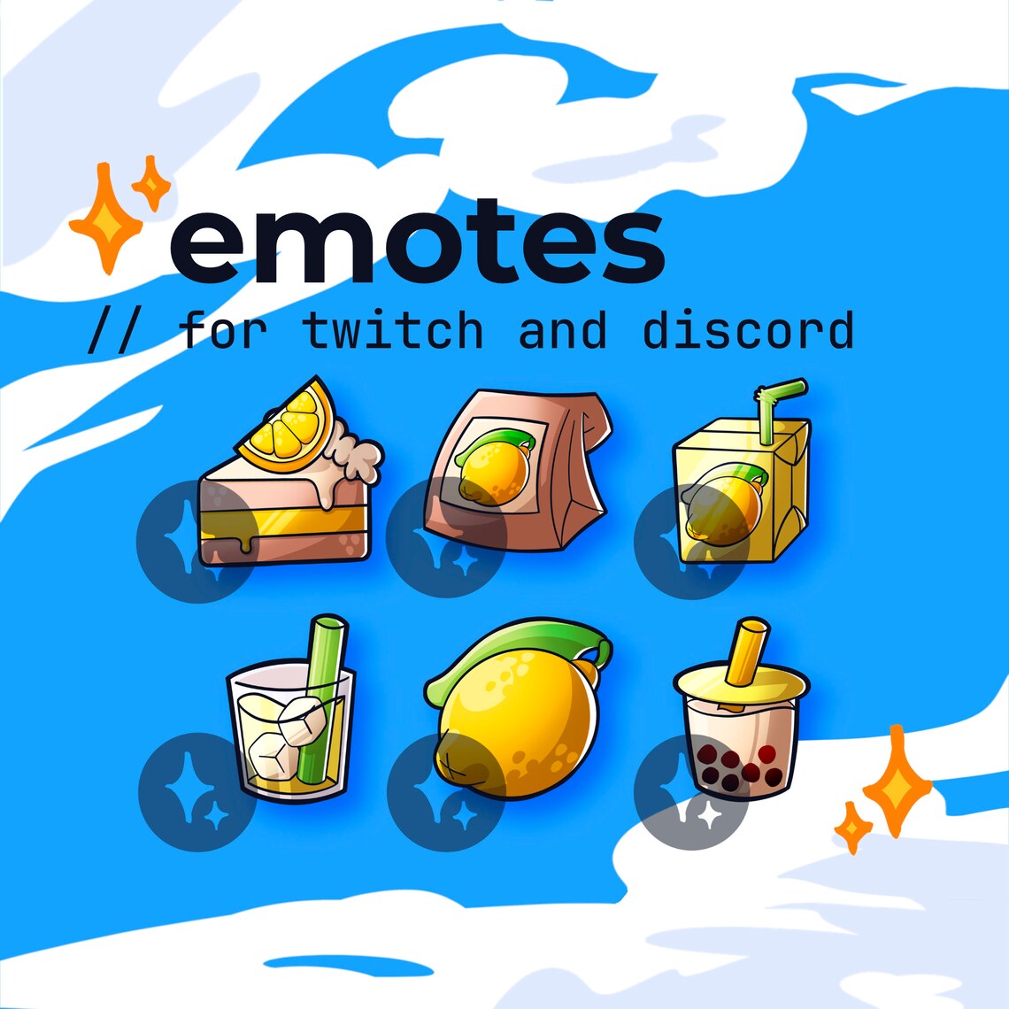 LEMON // Twitch Assets Boba Bubble Milk Tea Cute Cake Juice Food Pastel ...