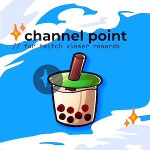 Apple Boba Bubble Milchtee Twitch Channel Point // Matcha Getränk, Taro Milchtee, Twitch Emote, süßes Essen Abzeichen, Kawaii Sub Abzeichen, Japan Asien