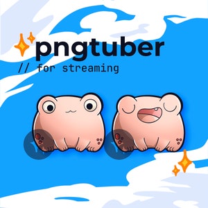 PNGtuber pink frog  // twitch vtuber, youtube streaming, furry friends collection, froggie