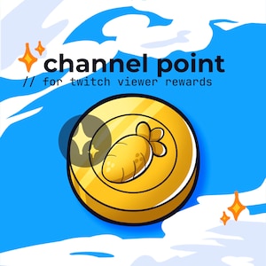 twitch channel points bunny coin carrot // cute cottage core, kawaii coin channel point twitch, gold coin twitch channel point, reward icon
