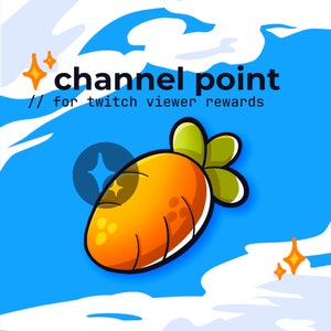 Carrot channel point // kawaii bunny reward icon, rabbit emote, bunny channel point, cute twitch badges, kawaii sub badges, orange carrot