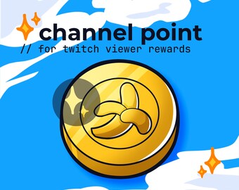 twitch channel points banana coin // cute cottage core coins, kawaii fruit channel point twitch, gold coin twitch channel point, reward icon