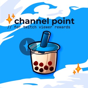 Blueberry Boba Bubble Milchtee Twitch Channel Point // Tokyo Japan inspiriert, asiatisches Getränk, Hydrate Belohnung Symbol, Kawaii Matcha, niedlicher Taro
