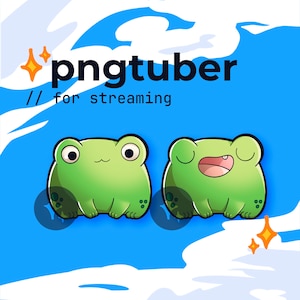 PNGtuber green frog  // twitch vtuber, youtube streaming, furry friends collection, froggie