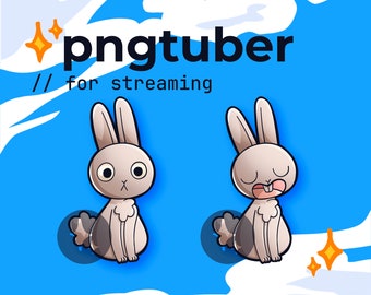 PNGtuber white bunny  // twitch vtuber, youtube streaming, furry friends collection, rabbit