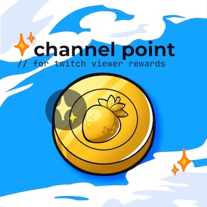 twitch channel points strawberry coin // cute cottage core, kawaii fruit coin channel point, gold coin twitch channel point, reward icon