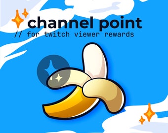 Banana twitch channel point // kawaii reward icon, monkey emote, fruit channel point, monkey twitch badges, kawaii sub badges, chibi monkey