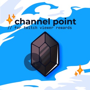 twitch channel point obsidian crystal gem // kawaii reward icon, rupee emote, twitch gem badges, dnd sub badges, adventure coin