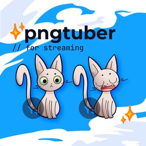 PNGtuber white cat  // twitch vtuber, youtube streaming, furry friends collection