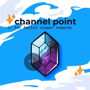 twitch channel point galaxy crystal gem // kawaii reward icon, space rupee emote, twitch gem badges, dnd sub badges, adventure coin
