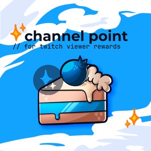 blueberry fruit cake twitch channel point // cute birthday emote, anniversary celebration, cottage core bday, kawaii reward icon