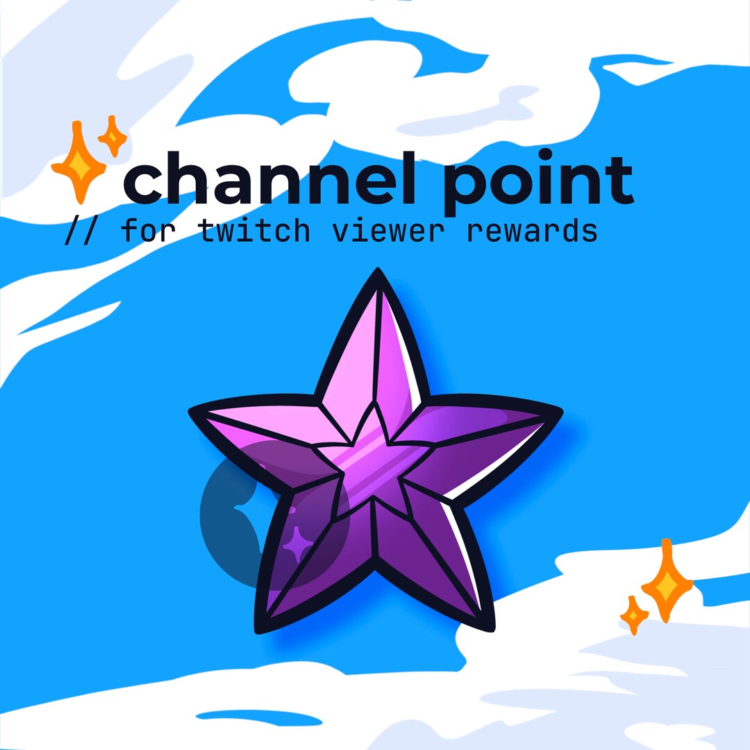 Crystal Star Twitch Channel Point Amethyst Gem // Kawaii Reward Icon ...