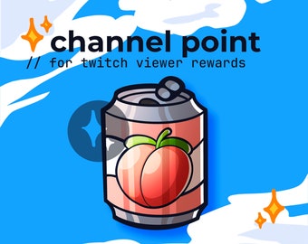 lemoniada brzoskwinia napój gazowany pop kanał twitch punkt // kawaii hydrat emotikon, emoji napoju owocowego, napój gazowany, ikona nagrody twitch, urocze odznaki subskrybentów
