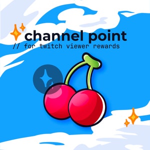 cute cherries twitch channel point // cherry emote, kawaii fruit sub badges, cute emotes, twitch food badges, vibrant emoji