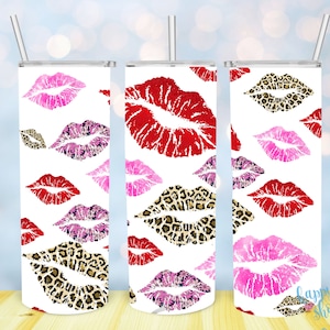 Lips Tumbler Sublimation Design, 20oz Skinny Tumbler Png, Valentine Day, Straight&Tapered Tumbler Wrap, Digital Download