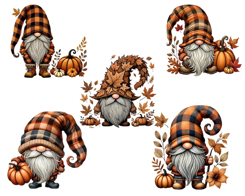 Autumn Gnomes Clipart Bundle, 34 PNG Autumn Clipart, It's Fall Y'all ...