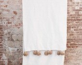 Moroccan pompon cotton blankt 100 cotton