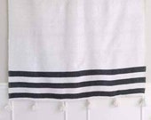 Moroccan pompon cotton blankt 100 cotton