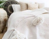 Moroccan pompon cotton blankt 100 cotton