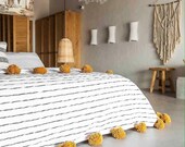 Moroccan pompon cotton blankt 100 cotton