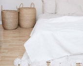 Moroccan pompon cotton blankt 100 cotton