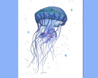 Jellyfish Bathroom Wall Art | Coastal Wall Art | Sea Life Painting