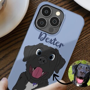 Funda de teléfono con dibujos animados personalizada, funda para teléfono con dibujo de mascota, funda para iPhone 15 Pro Max, iPhone 14+ 13 Mini, iPhone 11 12, Samsung S23 Ultra, regalo divertido para perros