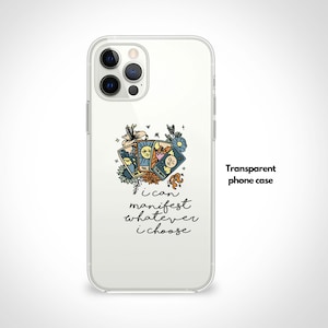 Funda para teléfono con afirmaciones y positividad manifiestas para iPhone 14, 13, 12, 11 Pro Max, XS, XR, 8, 7+, funda de regalo transparente para Samsung, cartas del tarot espiritual
