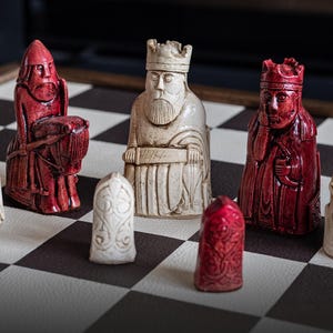 Isle of Lewis Chess Set Heirloom Games Museum Decor Gentlemans Library Gift for History Lover Handmade Historical Collectibles Classic Games