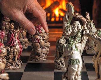 Unique Chess Set Fantasy Figures Collector Display Collectible Board Game Centrepiece Gift