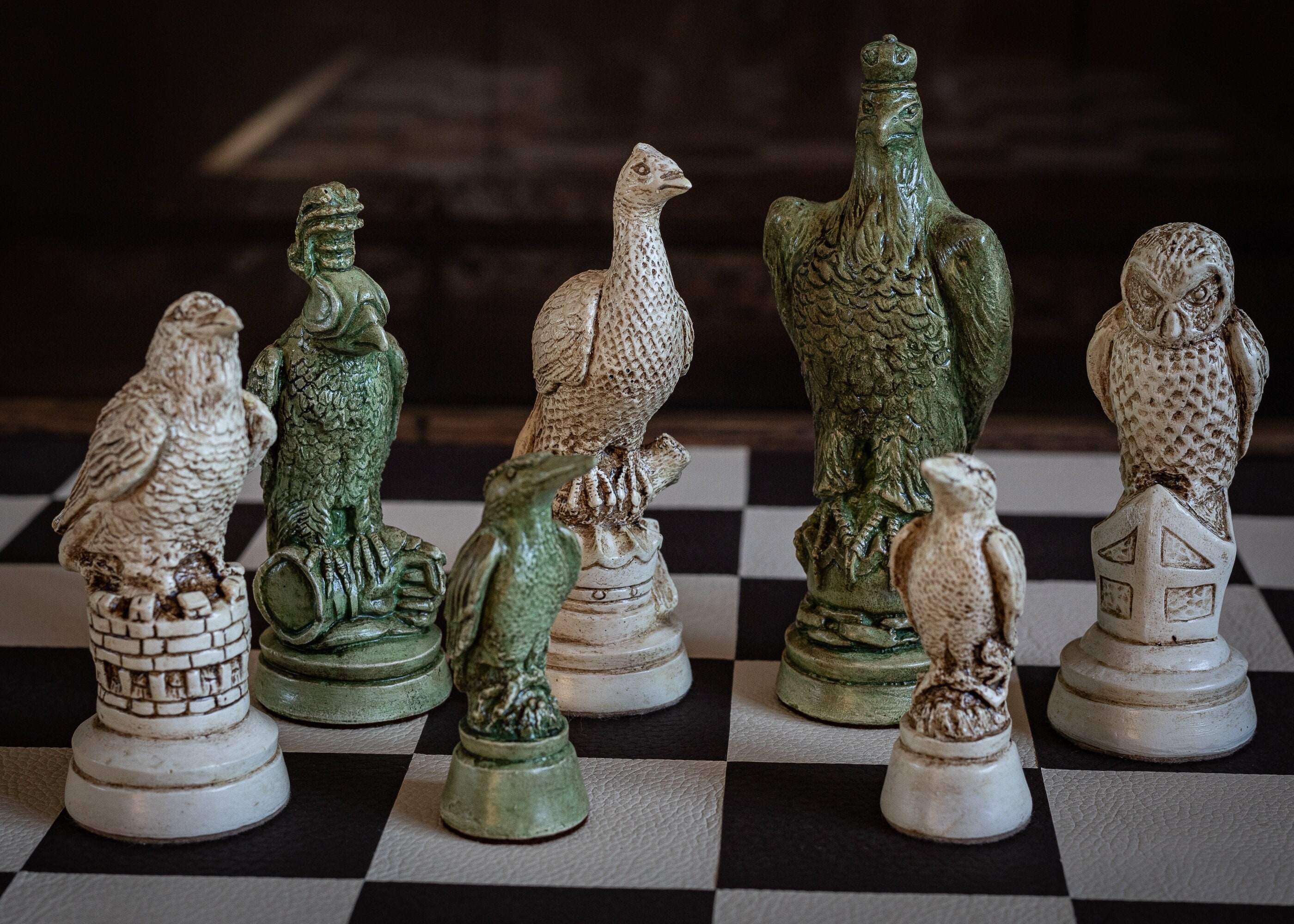 Dinosaur Chess Custom Chess Set Polymer Clay Chess 