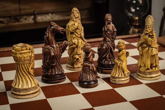 Special Offer Price Chess Set Louis Xiv Design in an Aged 