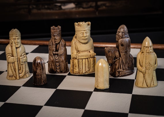 Personalized Chess Set with Historical Isle of Lewis Reproduction