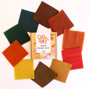 Fogli di cera d'api per modellare (10 pezzi/colori)
