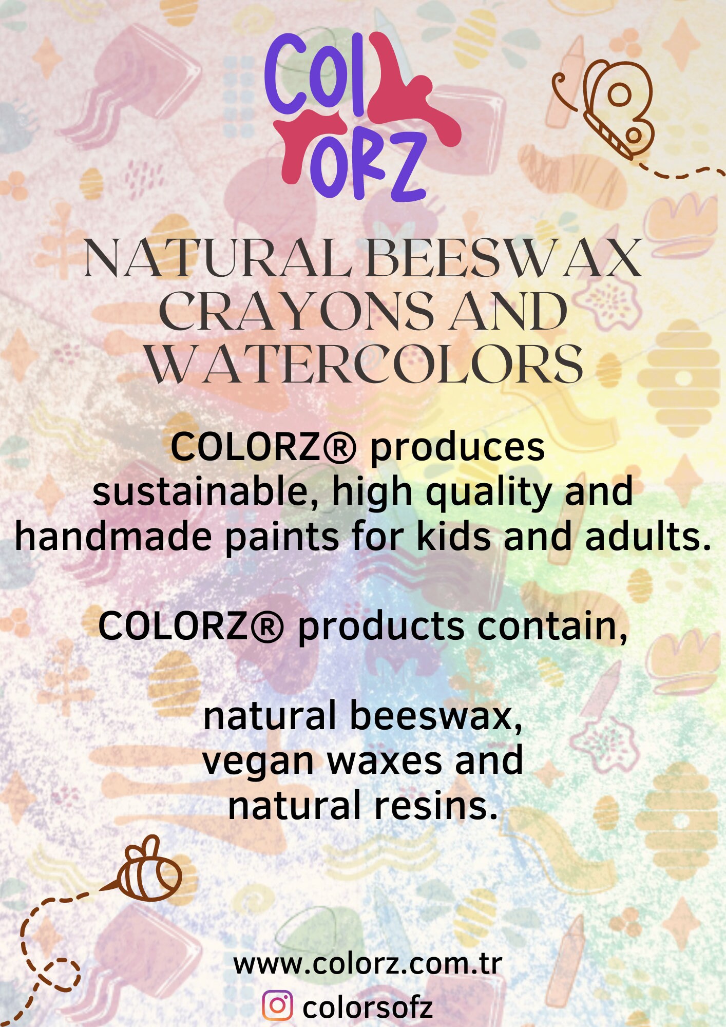5-Piece Textured Organic Beeswax Ocean Rock Crayons