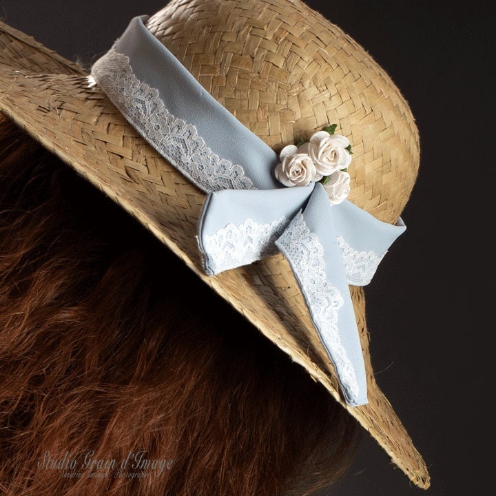 Chapeau de paille fleuri, Fleurs séchées, Origine atelier floral