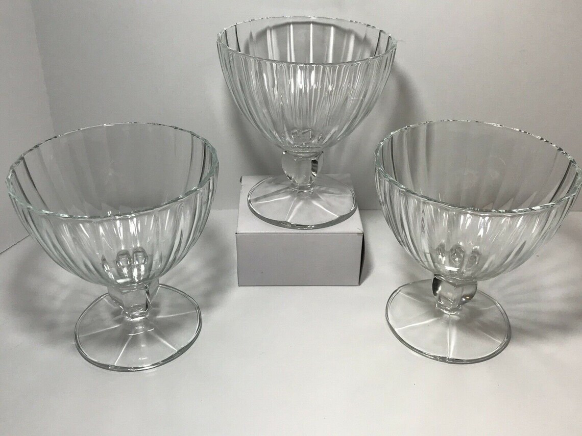 Ice Cream/Dessert Pedestal Glasses Vintage Etsy