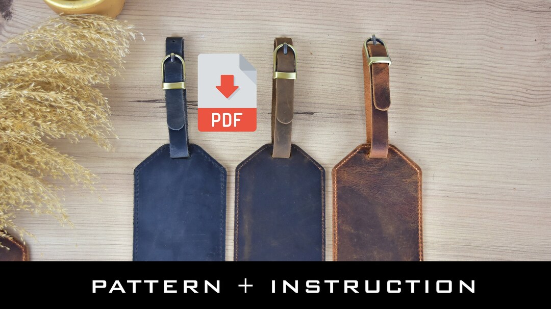 Luggage Tag Pattern Pdf DIGITAL FILE PDF Luggage Tag How to Etsy