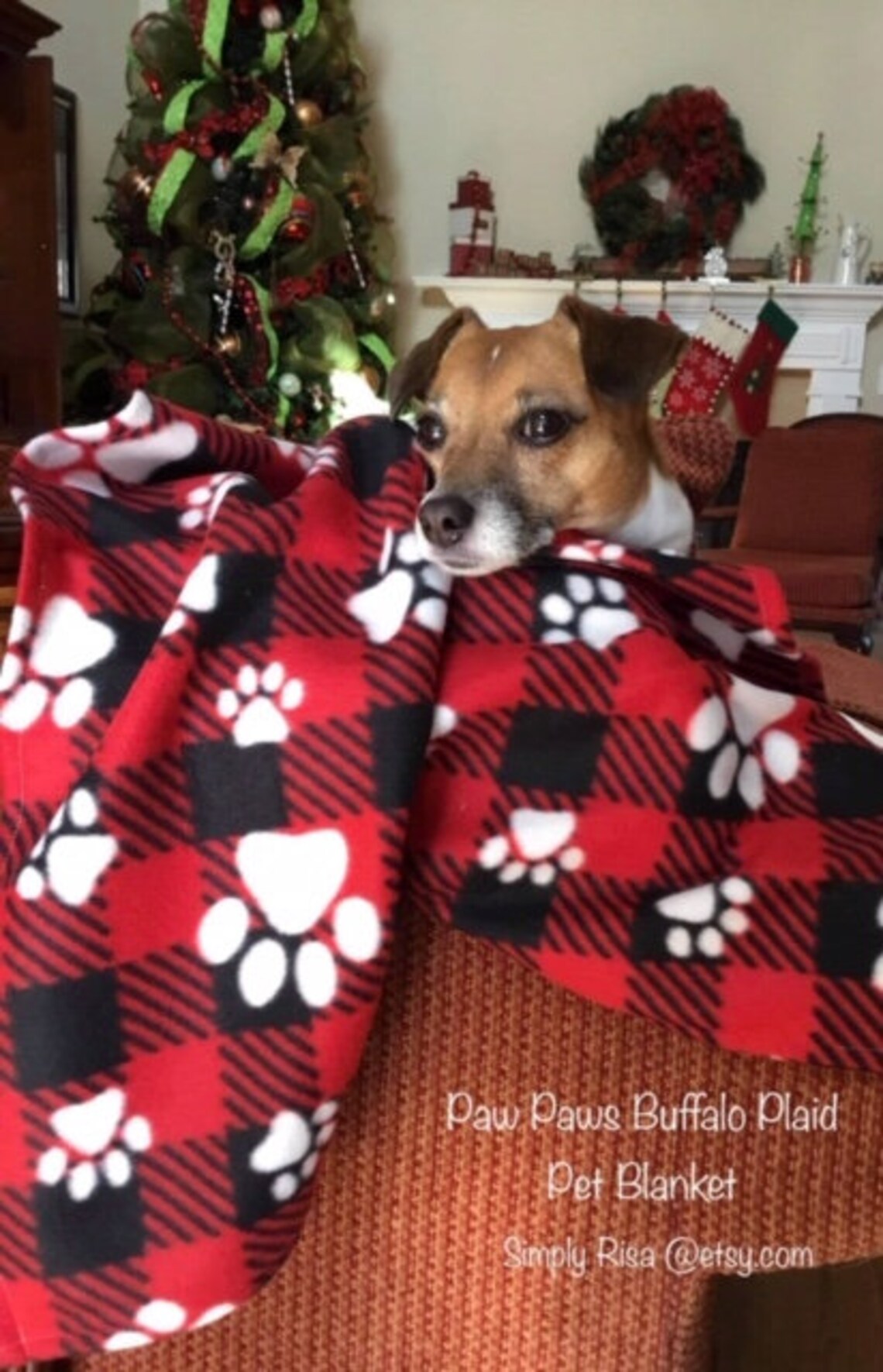 Red Buffalo Plaid Paw Print Blanketpet Clothespet Etsy