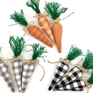 Farmhouse Carrots, Mini Spring Carrots, Fabric Carrots, Stuffed Carrots, Carrot Bundle, Farmhouse Tiered Tray, Easter Decor, Easter Carrots