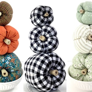 Fall Thanksgiving Halloween Pumpkins, Fall Decor, Pumpkin Set, Fall Fabric Pumpkin, Stuffed Pumpkins, Fall Tiered Tray, Shelf Sitter, Autumn