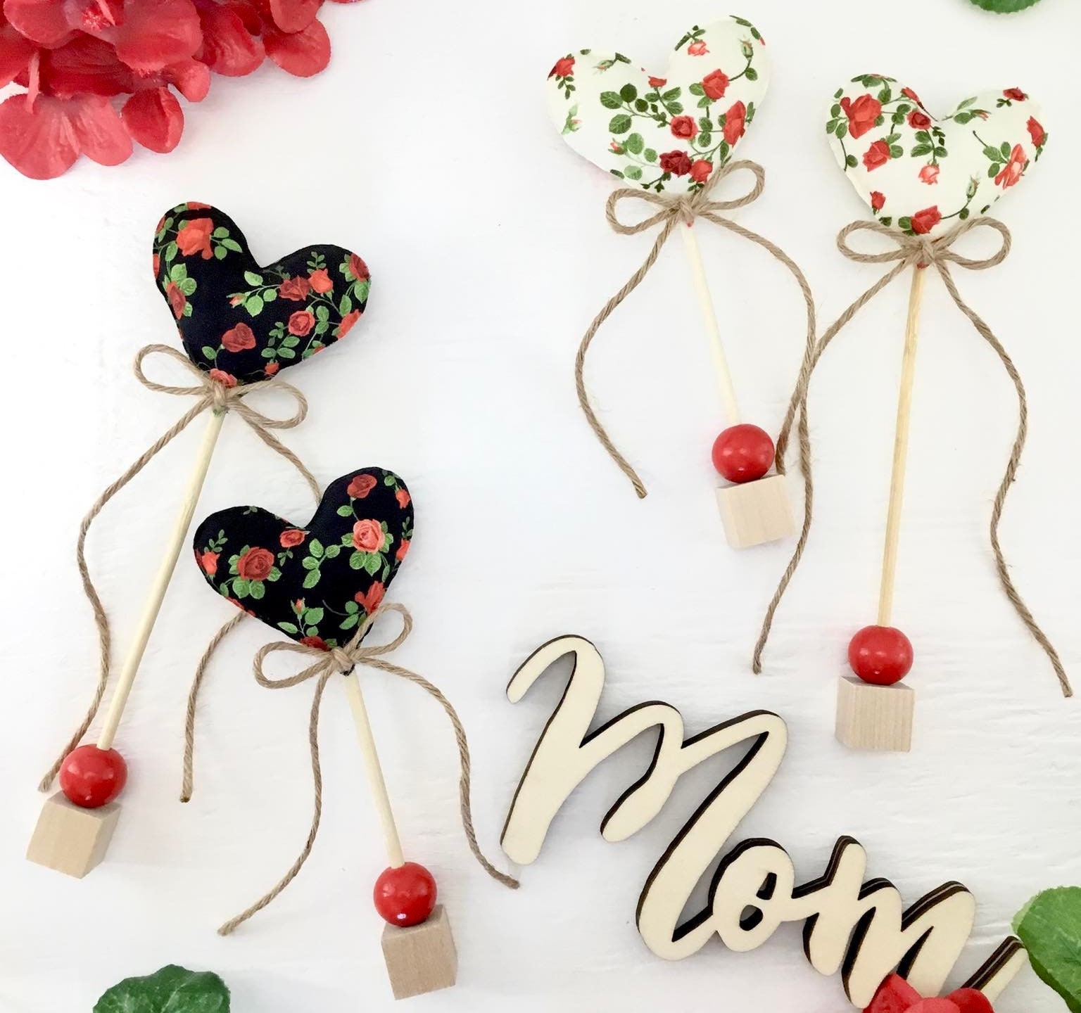 Valentine's Day Keepsake Mini Heart Stands, Unique Handmade Modern ...