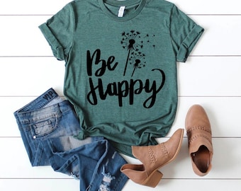 Be Happy Dandelion Screen Print Transfer